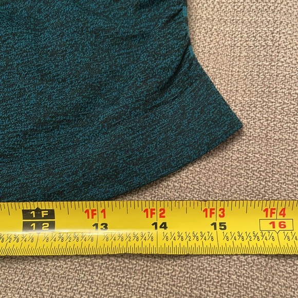 ATHLETA Athletic Racerback Tank Top Small Ruched Sides Heather Blue & Black - Picture 8 of 12